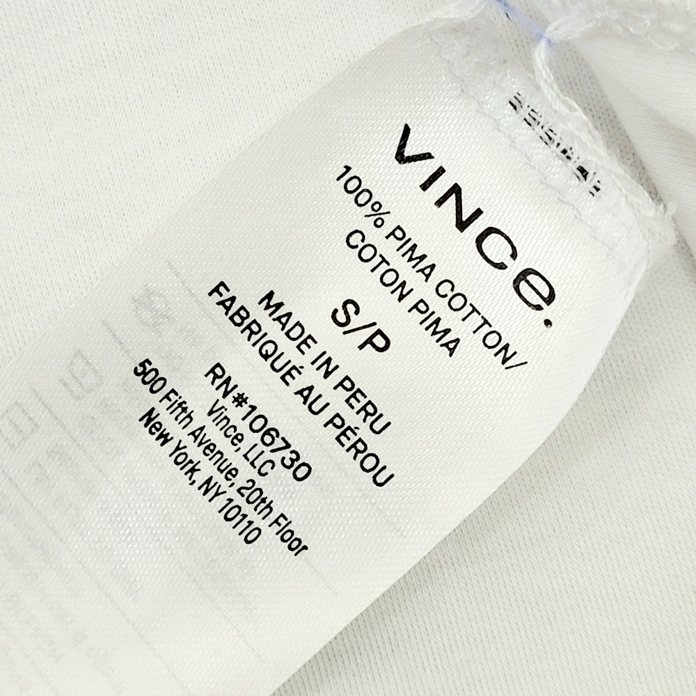 VINCE Elbow Sleeve Half Zip Tee Top In Off White Small EUC - Picture 8 of 10